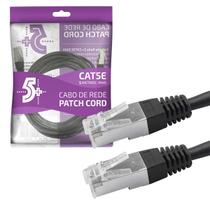 Cabo De Rede Patch Cord Cat5E Ftp Blindado 5 Metros Preto Cabo De Rede Patch Cord Cat5E Ftp Blindado 5 Metros Preto