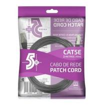 Cabo de rede patch cord cat5e ftp blindado gigabit - 2m - preto 5+