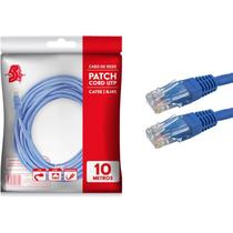 Cabo de rede patch cord cat5e utp 10m azul santana centro