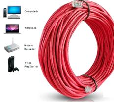 Cabo De Rede Patch Cord Cat6 10metros 10m Cat6 Vermelho Giga
