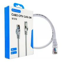 Cabo de Rede Patch Cord CAT6 3 Metros Alta Qualidade LE312 - 100% Cobre Alta Performance Cabo de Rede Patch Cord CAT6 3 Metros Alta Qualidade LE312 - 100% Cobre Alta Performance