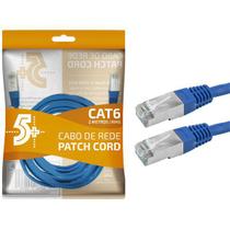 Cabo de rede patch cord cat6 ftp 2 metros azul blindado