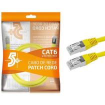 Cabo de rede patch cord cat6 ftp 2m amarelo blindado - CHIPSCE5+