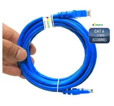 Cabo de Rede Patch Cord Ethernet Lan Rj45 Cat 6 Utp Azul 5 Metros