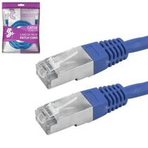 Cabo de rede patch cord - patch cord cat5e ftp blindado - 10m - azul