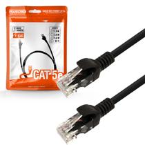 Cabo de Rede Patch Cord Plus Cable Cat.5E 2,5M Preto Gigabit