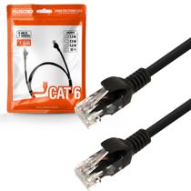 Cabo de Rede Patch Cord Plus Cable Cat.6 5M Preto Gigabit