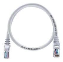 Cabo De Rede Patch Cord Utp Cat5e Branco Rj45 15Cm Cobre