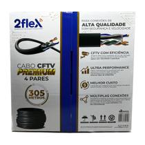 Cabo de rede Premium p/ CFTV 2flex 305m 4Pares PT 2f-n4pp305