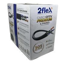 Cabo de rede Premium p/ CFTV 2flex 305m 4Pares PT 2f-n4pp305