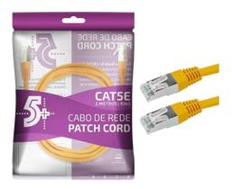 Cabo De Rede Rj45 2m Ethernet Lan Rj45 Cat5e Amarelo 2 Metros
