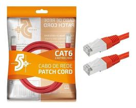 Cabo De Rede Rj45 2m Ethernet Lan Rj45 Cat6e Gigabyte Vermelho 2 Metros