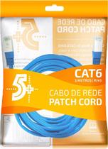 Cabo De Rede Rj45 5 Mts Cat6 Internet Lan Azul Blindado