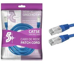 Cabo De Rede Rj45 5m Ethernet Lan Rj45 Cat5e Azul 5 Metros