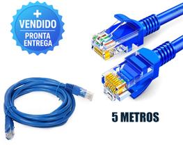 Cabo de Rede RJ45 Azul 5M 5 Metros Ideal Para Roteador Notebook Console Cabo de Rede RJ45 Azul 5M 5 Metros Ideal Para Roteador Notebook Console