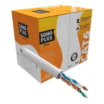 Cabo de Rede Sohoplus U/UTP CAT6 305m 24AWGX4P - Branco Cabo de Rede Sohoplus U/UTP CAT6 305m 24AWGX4P - Branco