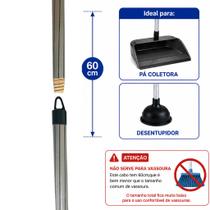 CABO de Rosca Madeira 60cm com Alça Plastificado / Encapado Para Pá / Desentupidor / Vassoura e Rodos Compactos