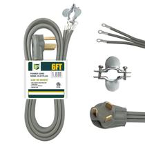 Cabo de secador EP de 3 pinos 10/3 SRDT 30A 6 pés com NEMA 10-30 cinza