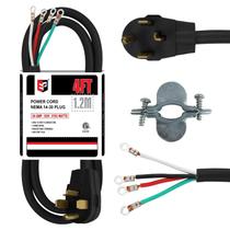 Cabo de secagem EP 4 pinos 30Amp 10/4 SRDT 1,2 m NEMA 14-30 preto
