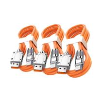 Cabo De Silicone Líquido Tipo-C De Carregamento Super Rápido 120W 3PCS Linhas USB C Para Xiaomi