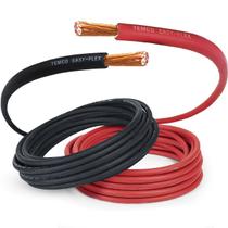 Cabo de soldagem TemCo 2 Gauge AWG 25 pés preto + 25 pés vermelho Cabo de soldagem TemCo 2 Gauge AWG 25 pés preto + 25 pés vermelho