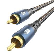 Cabo de subwoofer EMK RCA para RCA 24K banhado a ouro de 1 m de nylon Cabo de subwoofer EMK RCA para RCA 24K banhado a ouro de 1 m de nylon