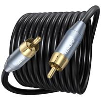 Cabo de subwoofer FEMORO de 4,5 m com fio único RCA blindado duplo Cabo de subwoofer FEMORO de 4,5 m com fio único RCA blindado duplo
