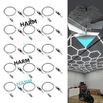 Cabo De Suspensão Ajustável De Aço 1M Hexagonal Para Luzes De Painel LED De Teto Em Garagem