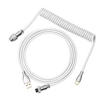 Cabo de Teclado EPOMAKER Mix USB-C para USB-A - 1,8m Enrolado, Branco