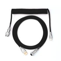 Cabo de Teclado EPOMAKER Mix USB-C para USB-A - 1,8m Enrolado (Preto)