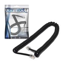 Cabo De Telefone Espiral Preto 1 Metro Mola 4 vias Rj11