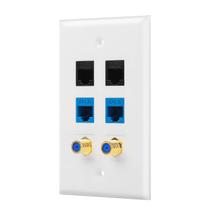 Cabo de TV coaxial e placa de parede Ethernet com porta IBL-2 branca Cabo de TV coaxial e placa de parede Ethernet com porta IBL-2 branca