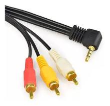 Cabo De Video P2 3.5mm X 3 Rca Macho 2m Od10.5mm Ponta Em L