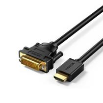 Cabo de Vídeo Ugreen Hdmi Macho para Dvi 24+1 Redondo Macho 3 Metros Preto