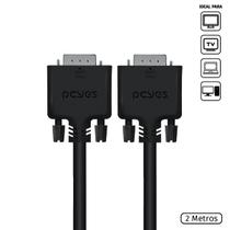 Cabo de Vídeo VGA 15 Pinos Macho para VGA 15 Pinos Macho 28AWG Puro Cobre 2 Metros - PVM15-2