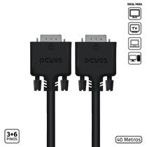 Cabo De Vídeo Vga 3+6 15 Pinos Macho Para Vga 3+6 15 Pinos Macho 28awg Puro Cobre 40 Metros - Pvm36-40