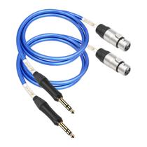 Cabo Devinal XLR fêmea para 6,35 mm TRS 1/4 de polegada 20AWG 1 m 2 unidades