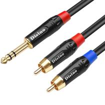Cabo Disino RCA para 6,35 mm TRS macho para áudio RCA duplo de 2 m