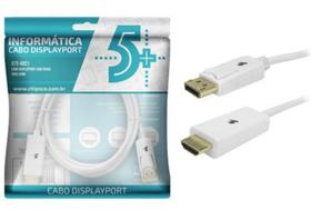 Cabo Displayport 1.2 Displayport + Hdmi Branco 2M Com Trava