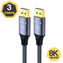 Cabo Displayport 1.4 8K 3 Metros