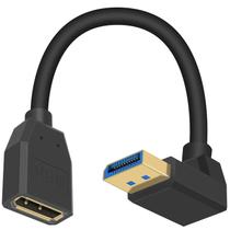 Cabo DisplayPort 1.4, extensão Poyiccot 8K, ângulo descendente de 15 cm