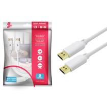 Cabo Displayport 2 Metros Macho x Macho 4k Ultra HD Audio e Video Branco ChipSCE 018-7493 Pix