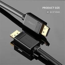 Cabo DisplayPort 4k 60Hz Ugreen DP102 1.2 2M - Preto