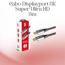 Cabo DisplayPort 8K 3 Metros Resolução 7680x4320 pixels Compatível Universal 0187500