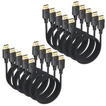 Cabo DisplayPort DTeeDck 1.4 1,8 m, pacote com 10 unidades, 8K e 60 Hz, trançado