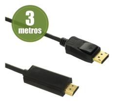 Cabo Displayport Macho x HDMI Macho Full Hd Preto 3 Metros