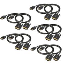 Cabo DisplayPort para DVI UKYEE, pacote com 10 pés, preto