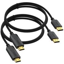 Cabo DisplayPort para HDMI, cabo UV de 1 m, pacote com 2 Cabo DisplayPort para HDMI, cabo UV de 1 m, pacote com 2