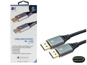 Cabo Displayport Profissional Game 5+ HDR Versão 1.4 P/Áudio E Vídeo 8K-1,8M