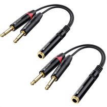 Cabo divisor de áudio Matters, pacote com 2 unidades 1/4 TRS para Dual TS